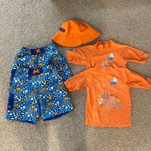 Swimming suit 2 sets and hat Boys 4T